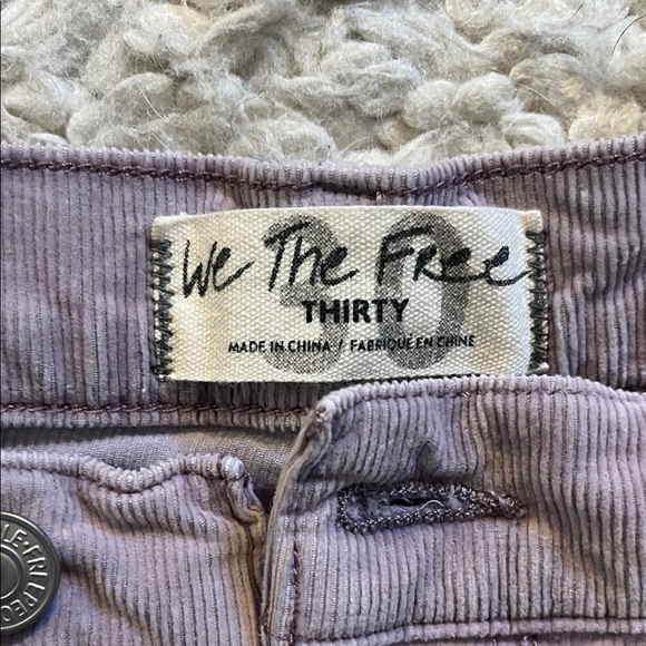 Free People We The Free Lavender Straight Leg Corduroy’s - Picture 2 of 4